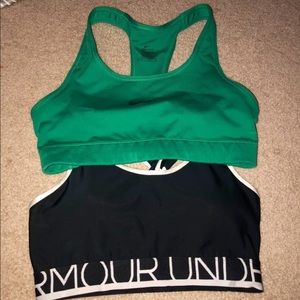 Under amour and Nike bra set